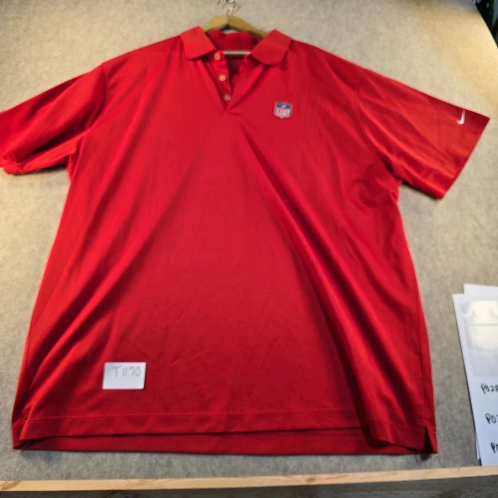Nike Golf Dri-FIT Polo Shirt‎ Mens 3XL Red NFL Shield Short Sleeve Performance